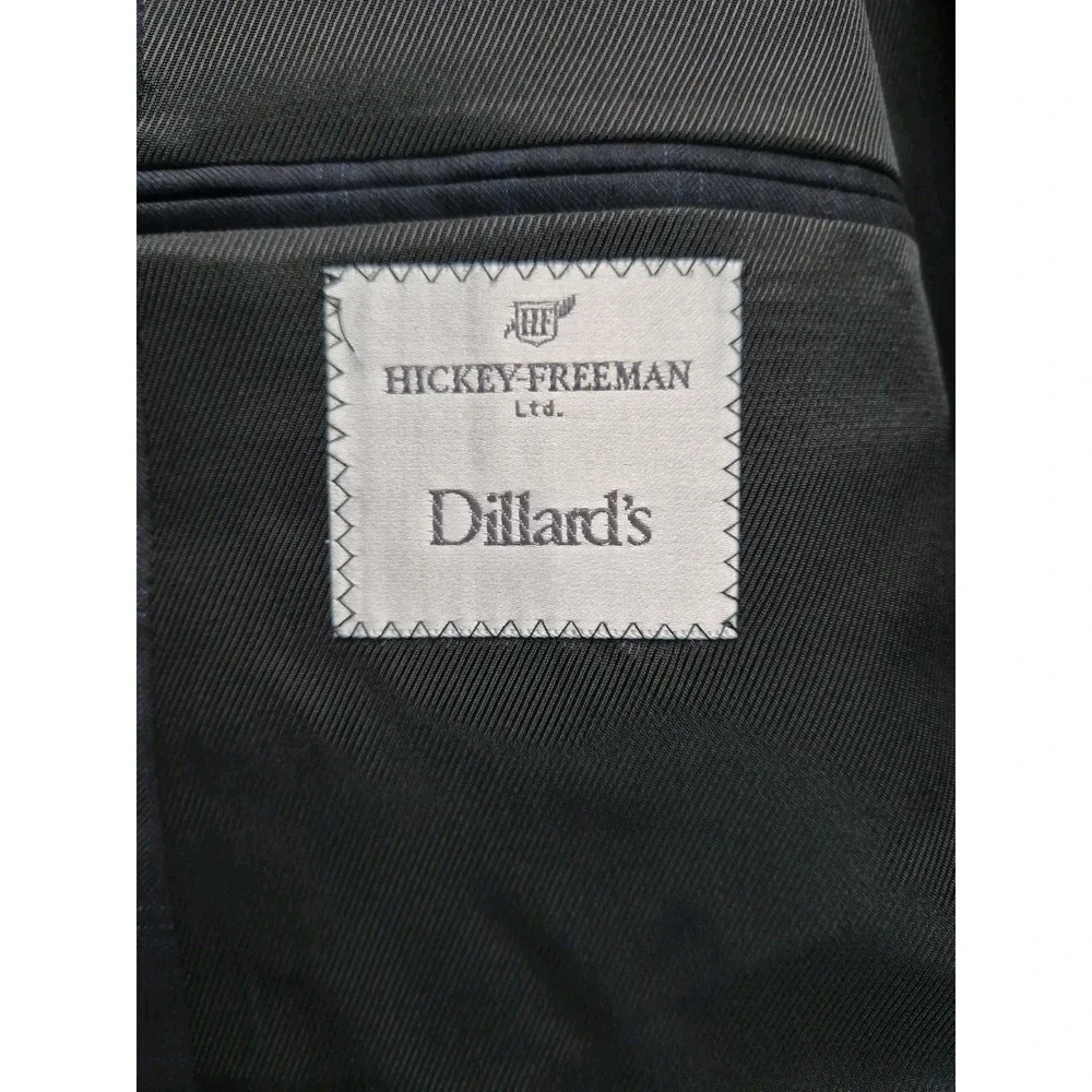 Hickey Freeman Men's 43R Two Button Wool Sports Coat Blue Check USA